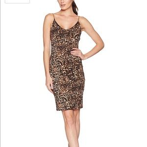 Leopard dress with gold chain detail